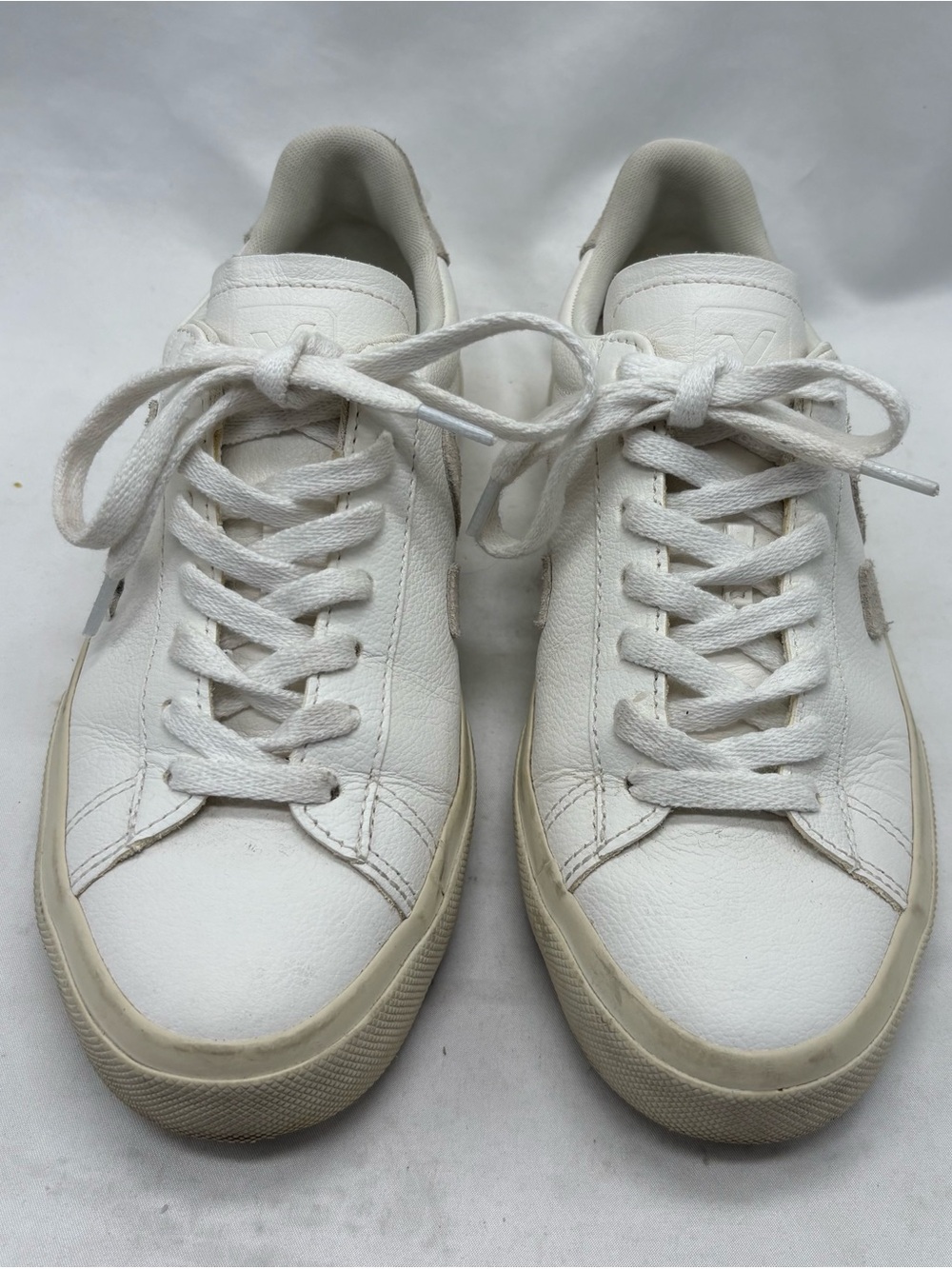 Veja Campo T2 A White/Grey Leather Sneakers - Size Women US 6 EU 35 - Picture 2 of 9